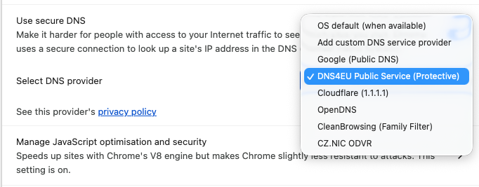 DNS4EU Public Service - Chrome